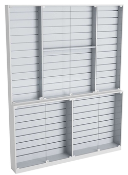 Витрина из ДСП Эконом №9-4 (задняя стенка - экономпанель), Серый