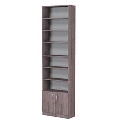 Стеллаж из ДСП с 6-ю полками 250x600 мм серии LEVEL-6 №4 (З/C - ДВП), Ясень Анкор темный