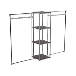 Хромированное вешало ЛУЧ №2-3 с полками ДСП 16 мм, Дуб Венге