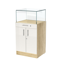 Прилавок ювелирный "Диаманд" №1-600 пристенный, Дуб Сонома + Белый