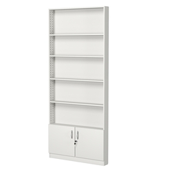 Стеллаж из ДСП с 4-мя полками 100x900 мм серии LEVEL-4 №8 (З/C - ДВП), Белый