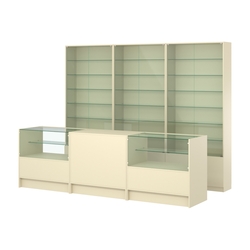 Комплект витрин с регулировочными полками NE-6 №12 и прилавков ЭК-3, Крем Вайс