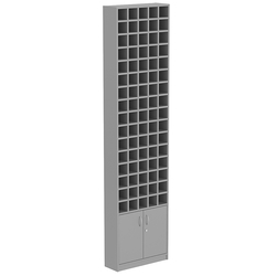 Торговый стеллаж с накопителем и ячейками для галстуков №2, Темно-Серый
