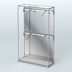 Торговая система ХРОМ (задняя стенка - зеркало) 1200 мм с поручнями №3, Серый