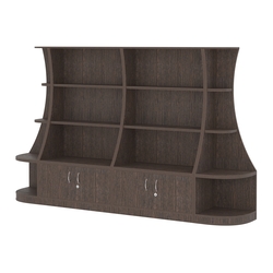 Пристенный низкий стеллаж ГАРАНТ №2, Дуб Венге