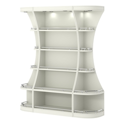 Пристенный высокий стеллаж ГАРАНТ №1-О с ограничителями, Белый