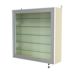 Витрина настенная №1-5А с пятью прозрачными полками серии Collecto, Крем Вайс