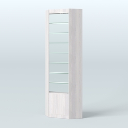 Высокая витрина серии Эконом №305А внутренний угол (без дверей), Ясень Анкор светлый