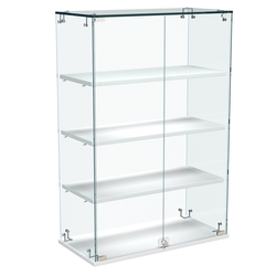 Витрина Истра настольная №22-ДП с прямыми полками из ДСП, Белый