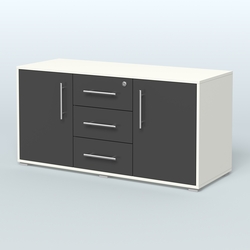 Тумба стационарная для оргтехники, цвет темный дуб, Белый и Черный