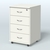 Тумба подкатная 4 ящика, цвет венге Белый
