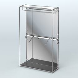 Торговая система ХРОМ (задняя стенка - зеркало) 1200 мм с поручнями №2, Черный