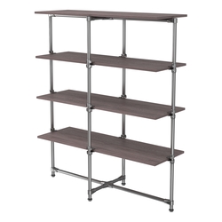 Хромированный стенд Прогресс №1-4 (с полками ДСП 16мм), Ясень Анкор темный