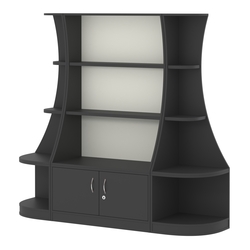 Пристенный низкий стеллаж ГАРАНТ №1, Черный и Белый