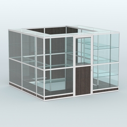 Павильон из профиля пристенный №9г (6,75 кв. м), Дуб Венге