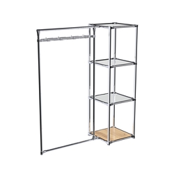 Хромированное вешало ЛУЧ №1-4 с зеркальными полками 4мм, Дуб Золотистый