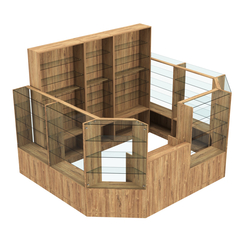 Торговый пристенный островок ГРАЦИЯ №10 (открытый) (7.43 кв.м), Дуб Канзас коричневый