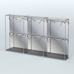 Торговая система ХРОМ (задняя стенка - зеркало) 3600 мм с поручнями №4, Черный