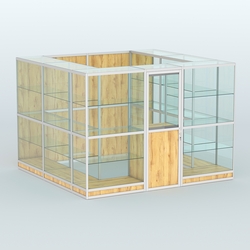 Павильон из профиля пристенный №9г (6,75 кв. м), Дуб Золотистый