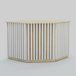 Ресепшен - стол угловой серии ВЕРТИКАЛЬ №10, Дуб Сонома + Белый