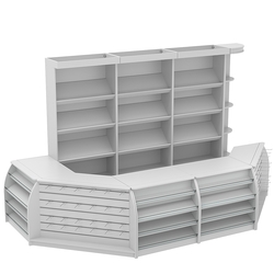 Комплект кассовой зоны со скосами для магазина выпечки большой №3-1, Серый