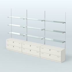 Система Neo Fix №8 со стеклянными полками и тумбами T-12, Белый