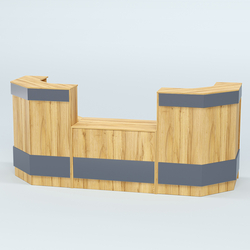 Ресепшен серии ПРАЙМ №7Б со столом выдачи, Дуб Золотистый и Темно-Серый