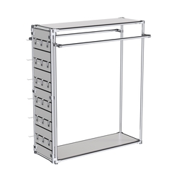 Хромированный стенд-вешало ETD-38 №1-3 (торец-ЭП) с полками ДСП 16мм, Серый