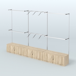 Система Neo Fix с хромированными поручнями №1 и тумбами T-21, Дуб Сонома