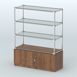 Островная торговая система ХРОМ 1200 мм с тумбами №5, Орех