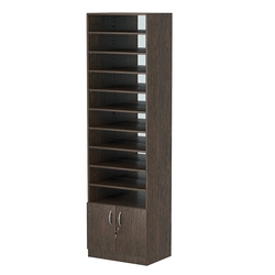 Стеллаж из ДСП с 9-ю полками 400x600 мм серии LEVEL-9 №7-2 (З/C - ЗЕРКАЛО), Дуб Венге