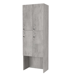 Шкаф для раздевалок СТАНДАРТ-ДУО №3-2, Бетон Чикаго светло-серый F186 ST9
