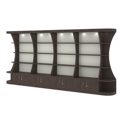 Пристенный высокий стеллаж ГАРАНТ №4, Дуб Венге + Белый