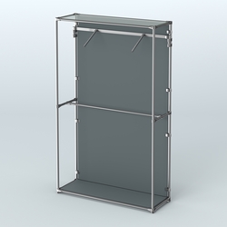 Торговая система ХРОМ (задняя стенка - ДСП) 1200 мм с поручнями №4, Темно-Серый