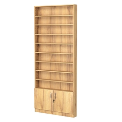 Стеллаж из ДСП с 8-ю полками 100x900 мм серии LEVEL-8 №8 (З/C - ДВП), Дуб Золотистый