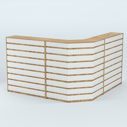 Ресепшен серии ПРАЙМ №5А угловой, Дуб Канзас коричневый + Белый