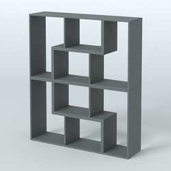 Торговый стеллаж Лофт №2 средний четырех- модульный, Темно-Серый