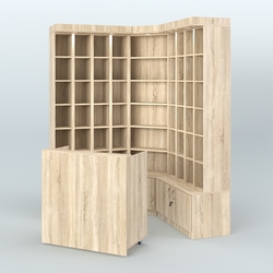 Павильон из открытых витрин для продажи чая и кофе №6, Дуб сонома