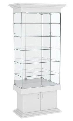 Витрина широкая с 5-ю полками и зеркалом ДОНЖОН №503, Серый