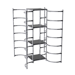 Хромированное вешало ДУГА №4-3 с полками ДСП 16 мм, Черный