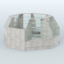 Низкий торговый остров серии Алмаз №1 малый, Метрополитан Грей