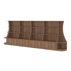 Пристенный низкий стеллаж ГАРАНТ №4, Орех