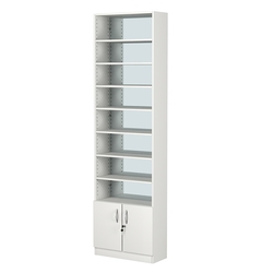 Стеллаж из ДСП с 8-ю полками 250x600 мм серии LEVEL-8 №4-2 (З/C - ЗЕРКАЛО), Белый