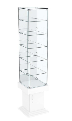 Витрина ДОНЖОН №508 с полками и зеркальной задней стенкой, Белый