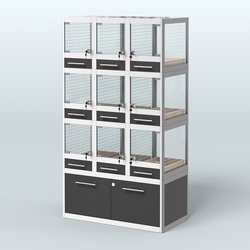 Витрина большая для продажи птиц в зоомагазин серии ЖАКО-04, Черный