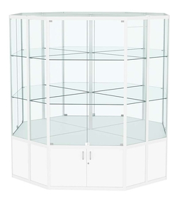 Витрина из профиля островная восьмигранная №2, Белый