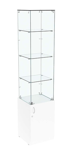Высокая витрина ИСТРА №706 (задняя стенка - стекло), Белый
