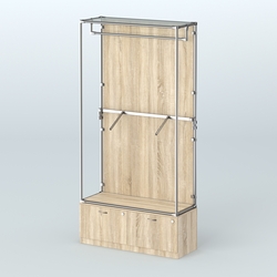 Торговая система ХРОМ (задняя стенка - ДСП) 1200 мм №2-3 с тумбой Т-15 и поручнями, Дуб Сонома