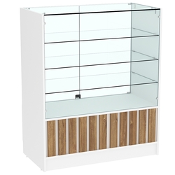 Прилавок серии "Смок" №3, Белый + Дуб Канзас коричневый