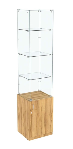Высокая витрина ИСТРА №706 (задняя стенка - стекло), Дуб Золотистый